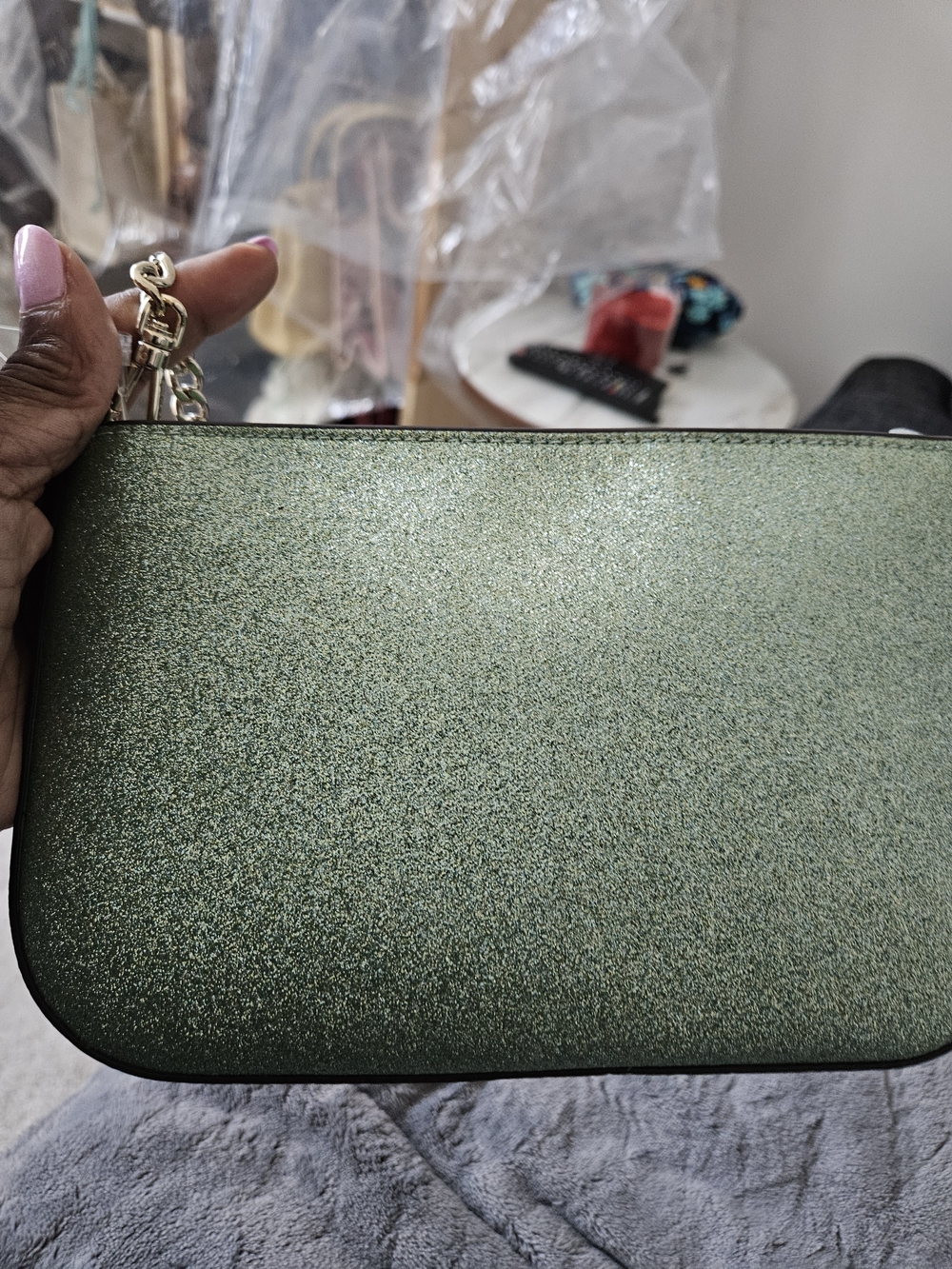 Kate Spade Green Glitter Chain Shoulder Bag - Picture 4 of 12